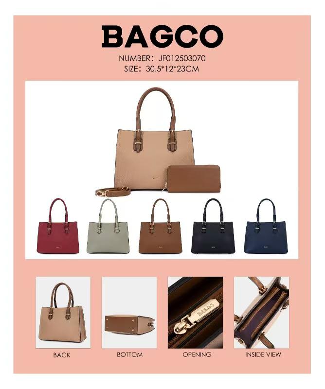 BAGCO Structured Top-Handle Work Tote and Wallet Set