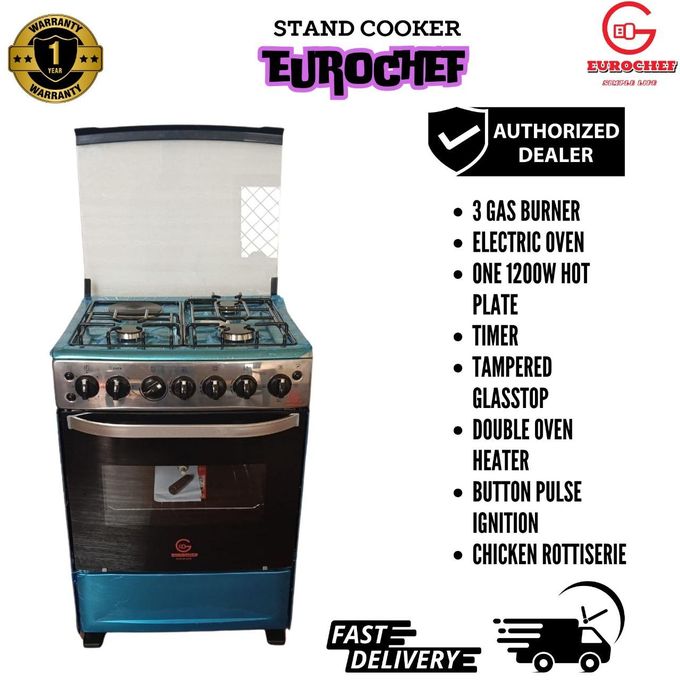 Eurochef 65*65 3g+1e Stand Cooker