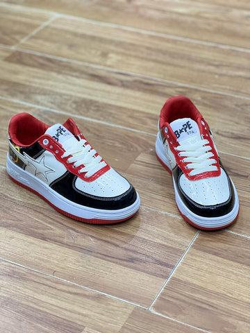 Bape Star Sneakers - Cream Red