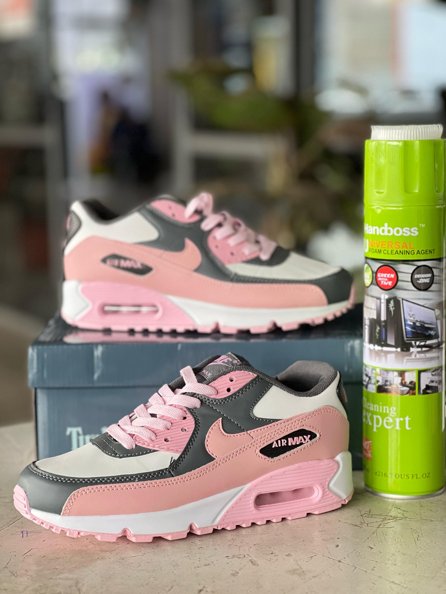Nike Air Max 90 Sneakers (Pink/Grey/White)