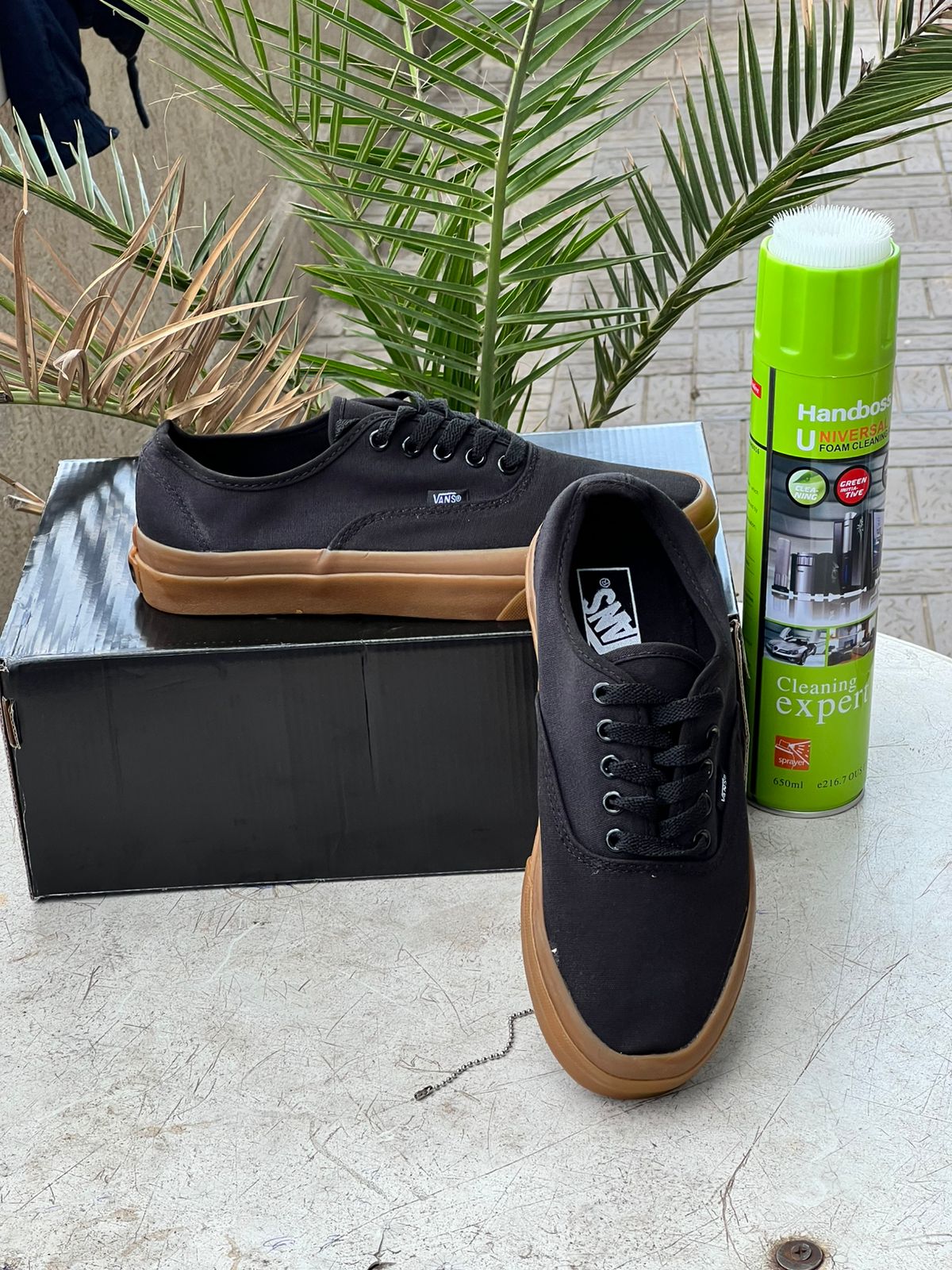 Vans- Black Canvas & Gum Sole Sneakers