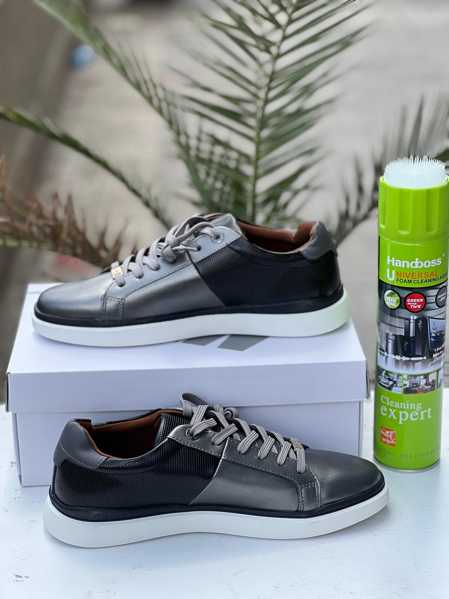 Andu Men's Two-Tone Metallic & Black Lifestyle Sneakers