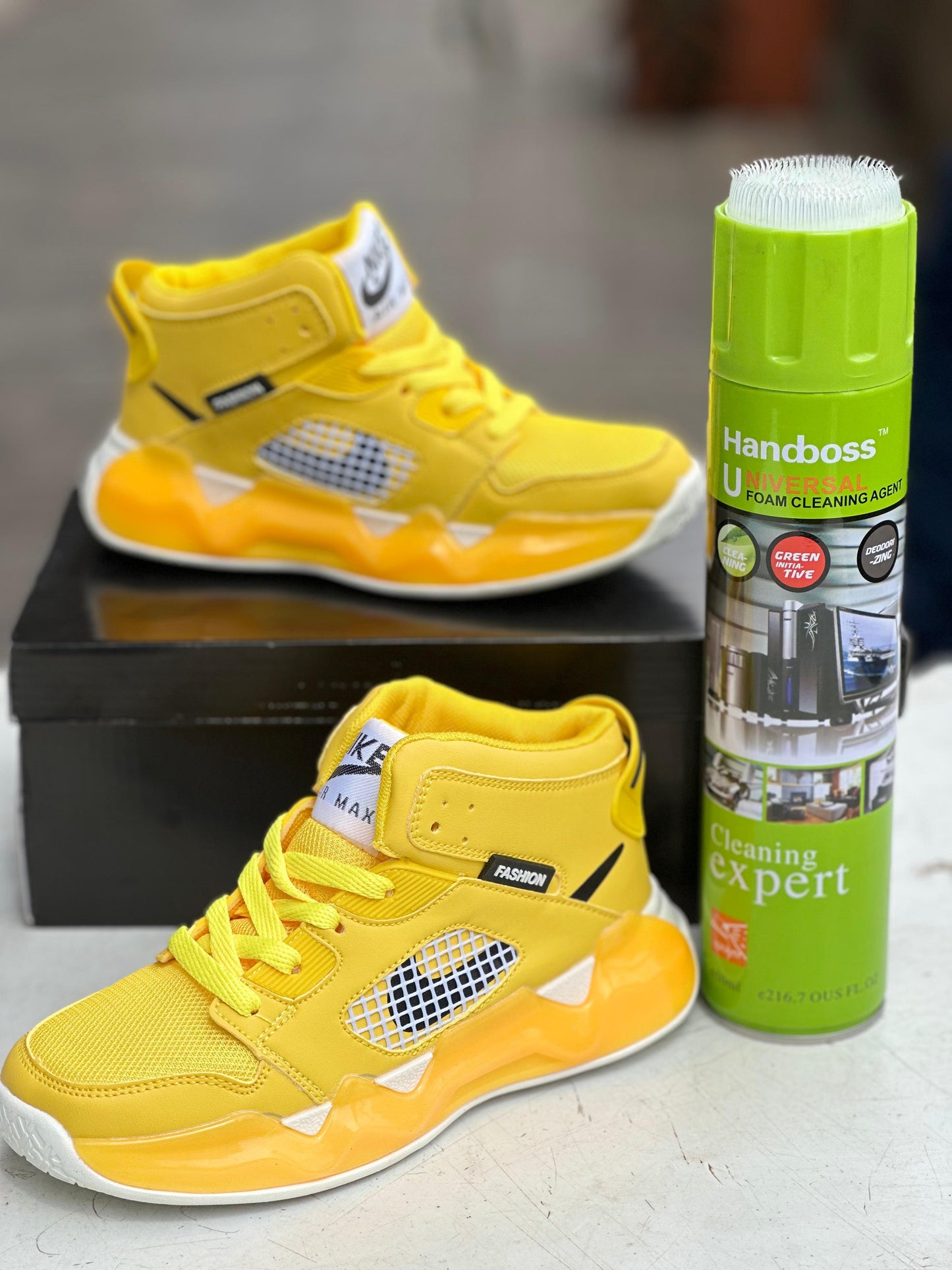 Nike Air Max Fusion Mid‑Top “Yellow” Kids’ Sneaker