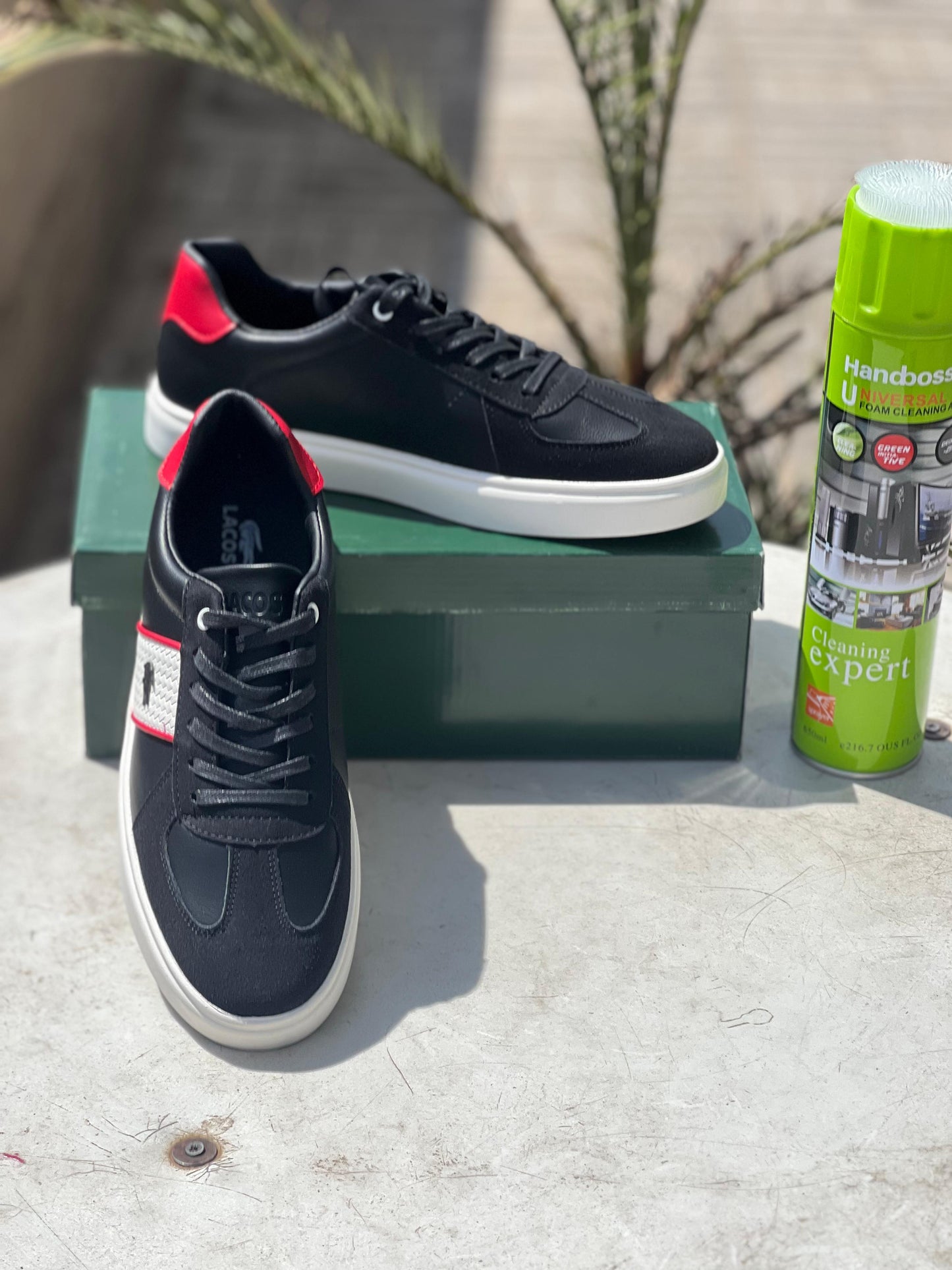 Lacoste Black Red casual sneakers