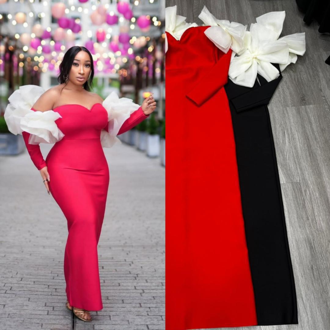 604 The Cloud Ruffle Off-Shoulder Gown