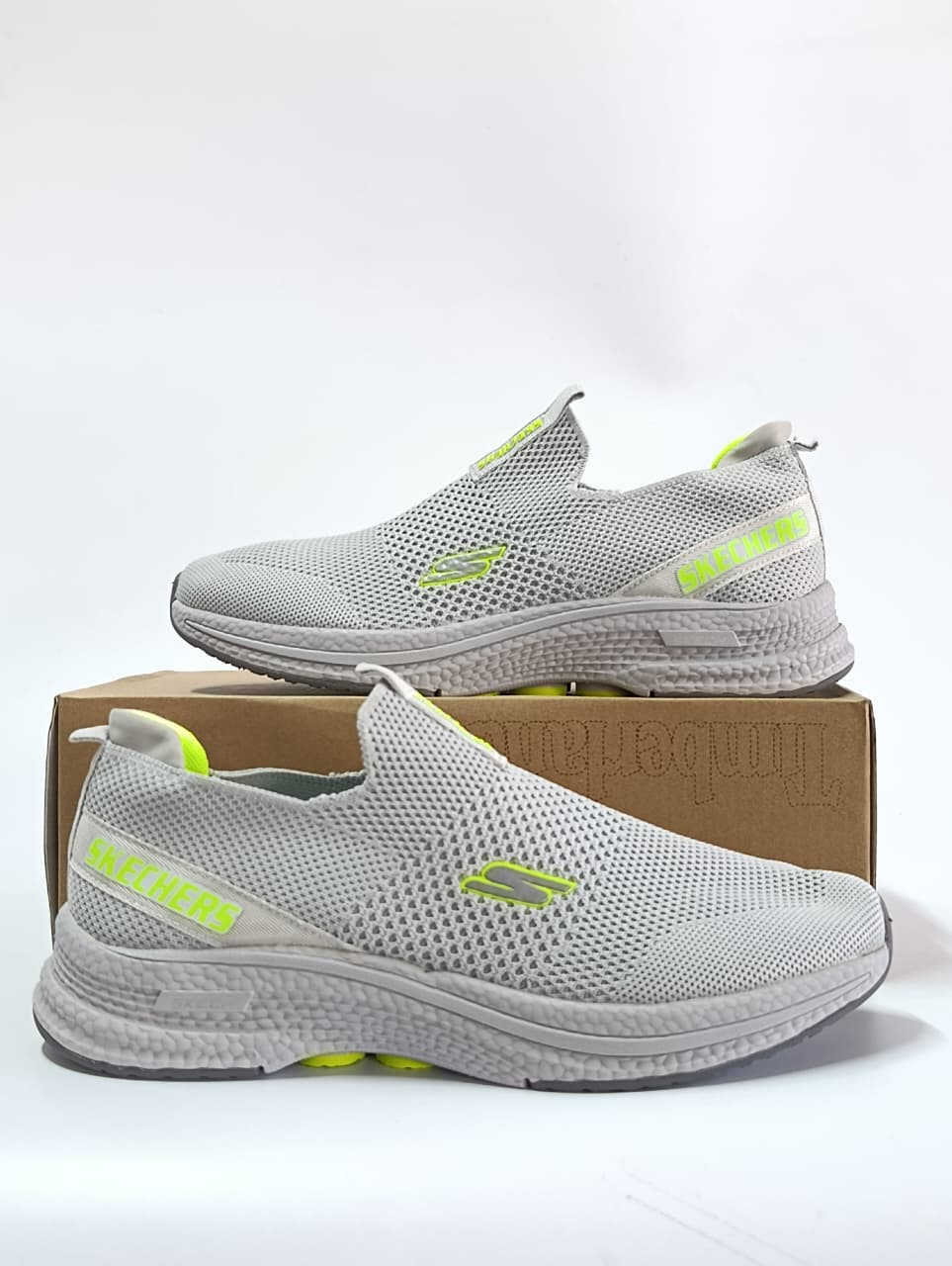 Skechers "Flexknit" Slip-On Performance Walker-Grey & Green