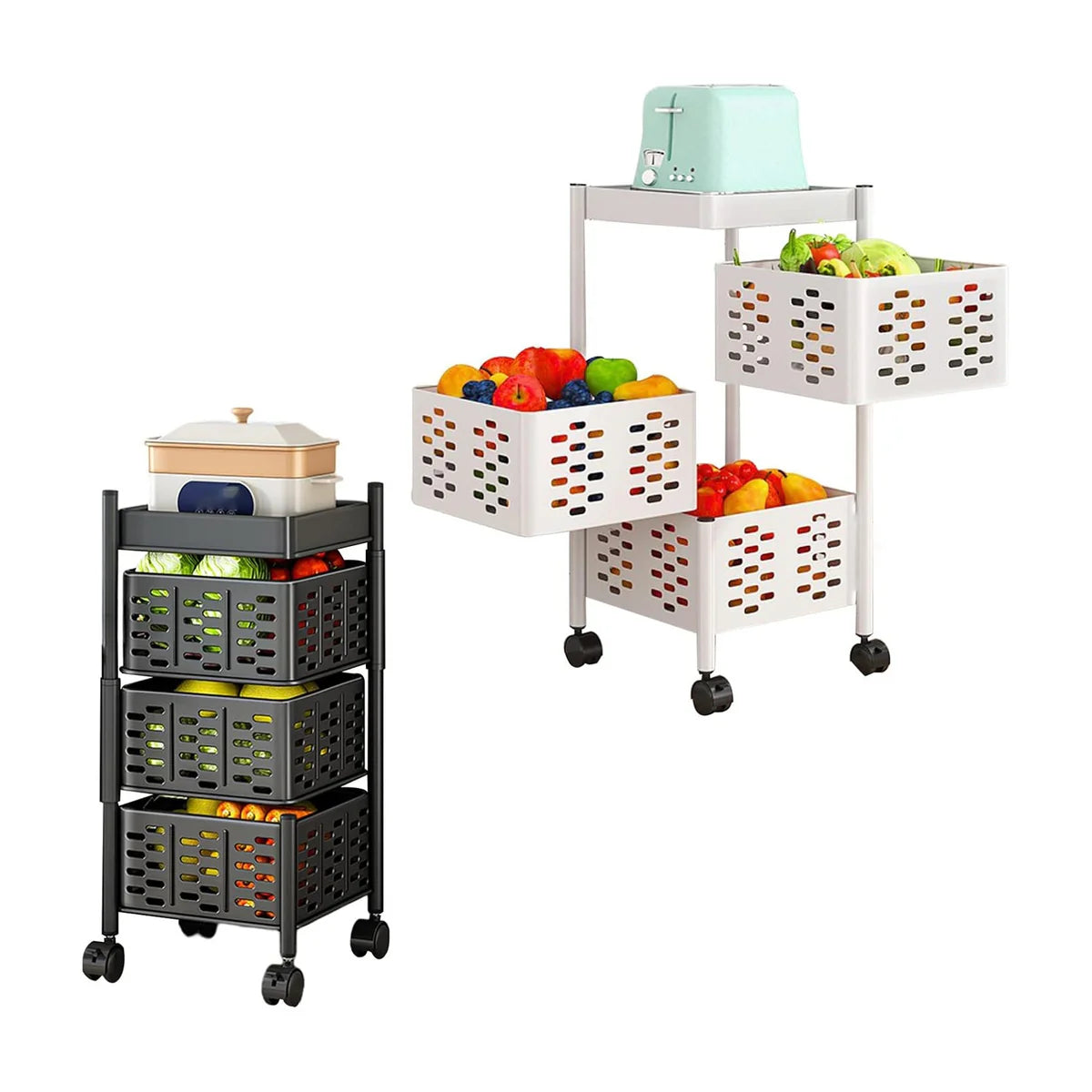 3-Tier Rolling Kitchen Storage Cart