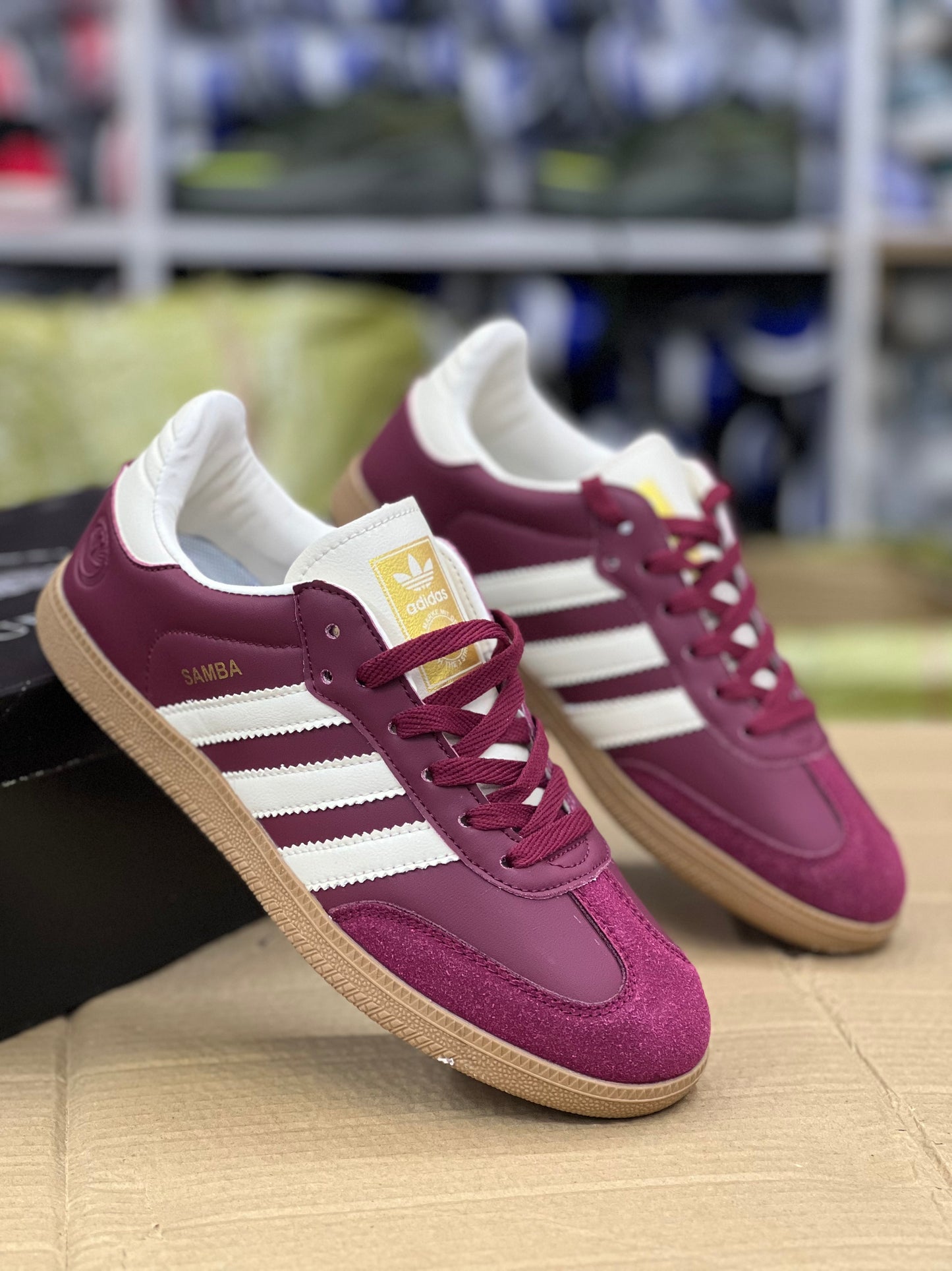 Adidas Samba Sneakers - Maroon/Cream