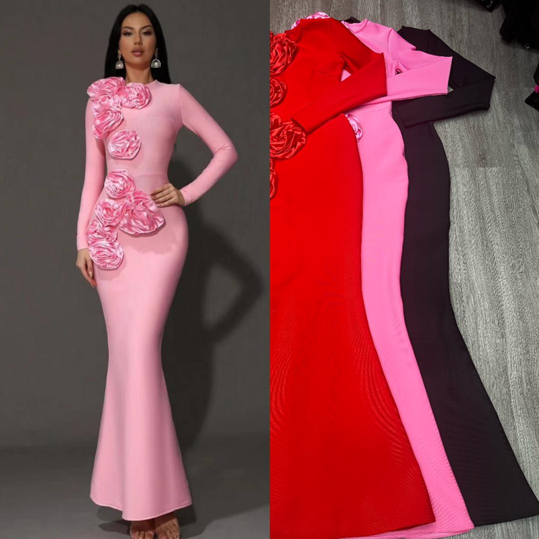 605 Long Sleeve Maxi Dress