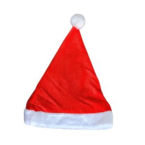 JQ1 Classic Red Velvet Santa Hat with White Trim and Pom-Pom