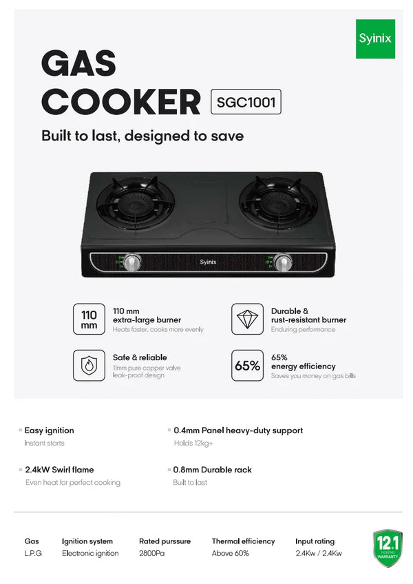 Syinix Stainless  Table Top Burner