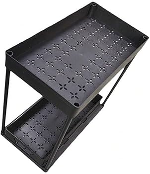 Black Plastic Rolling Utility Shelf Design