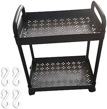 Black Plastic Rolling Utility Shelf Design
