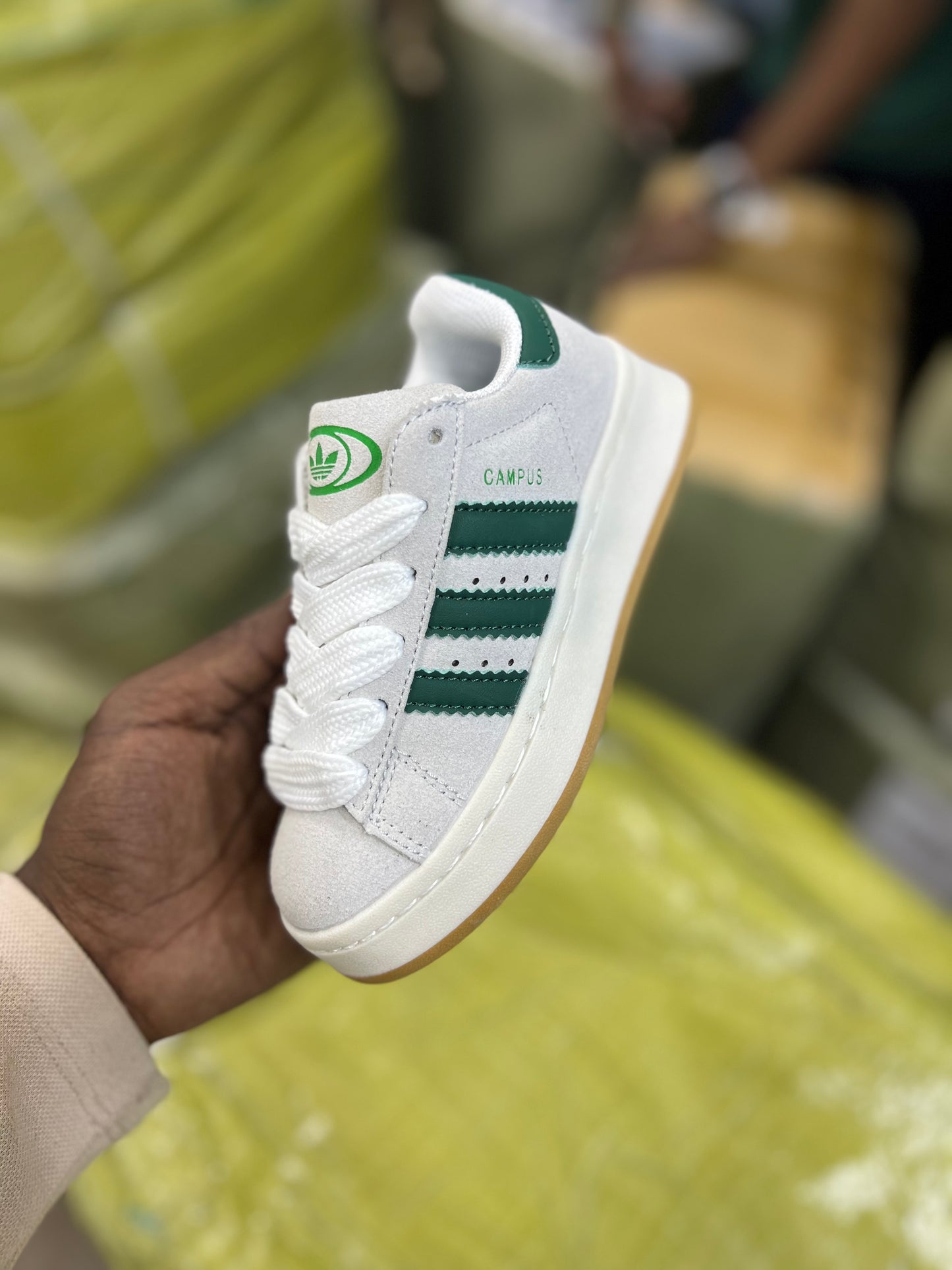 Adidas Campus Sneakers- White/Green