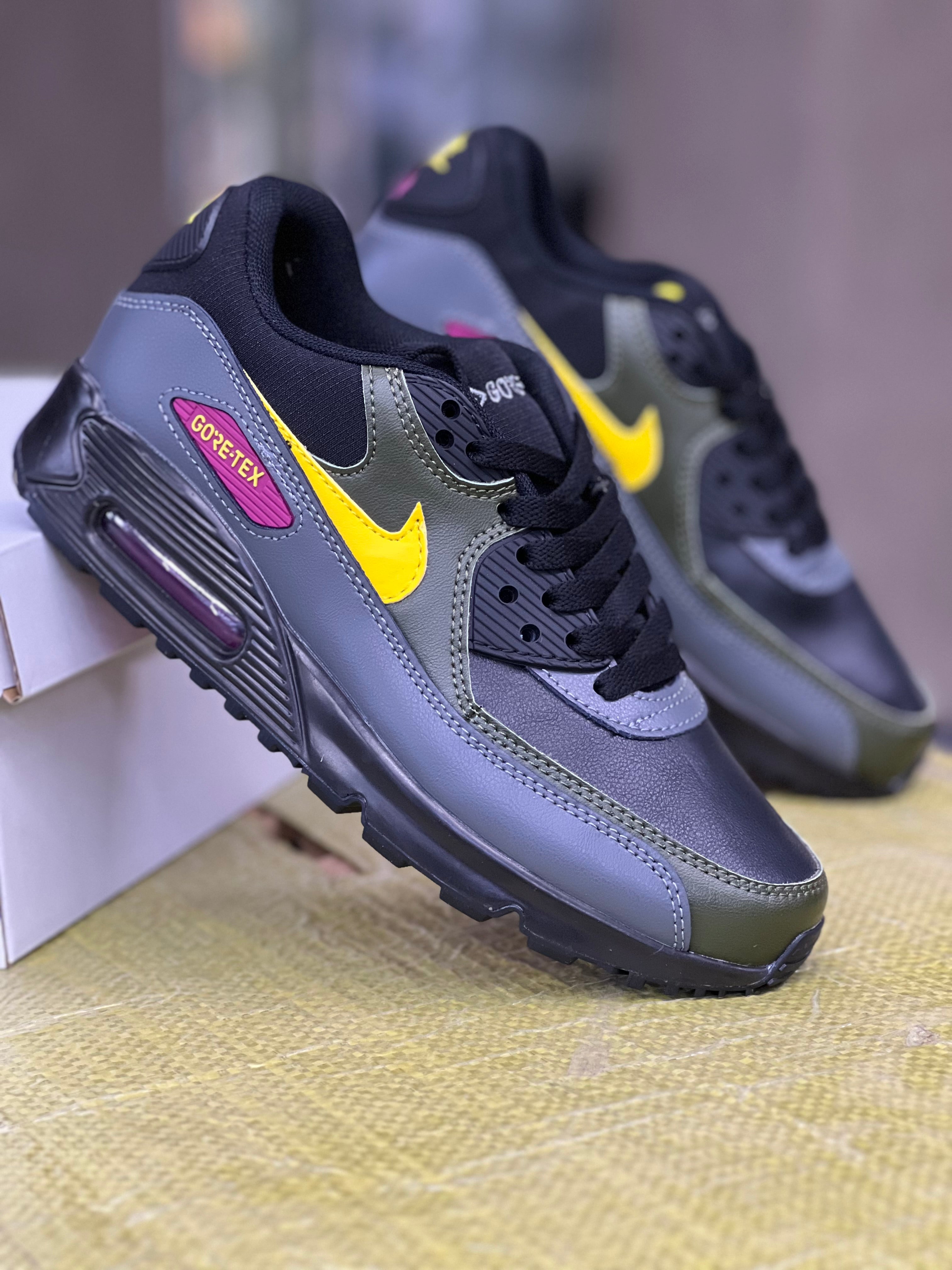 Mens 'air max 90 gray yellow purple hotsell