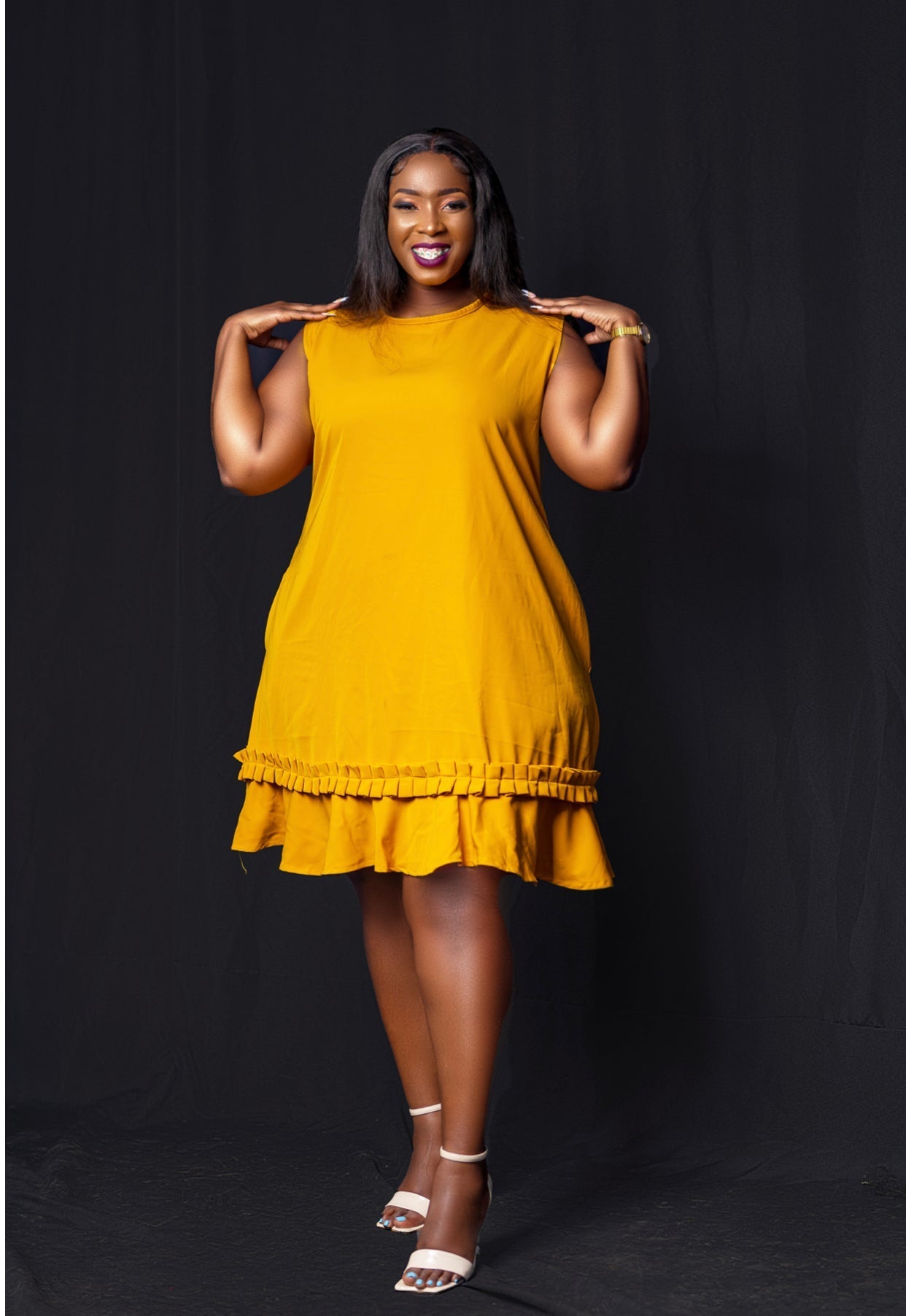 Costa Shift Dress - Mustard