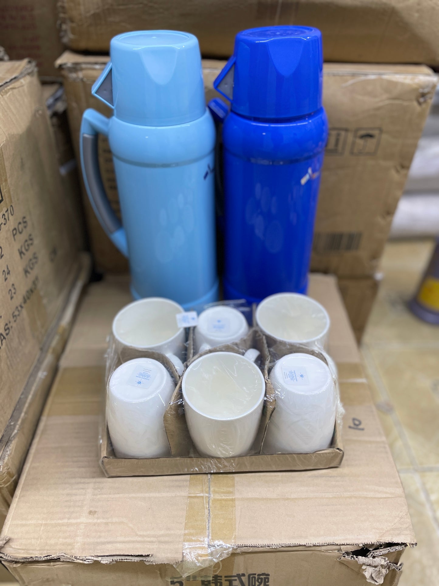 Thermos + 6 Cups Combo - Blue