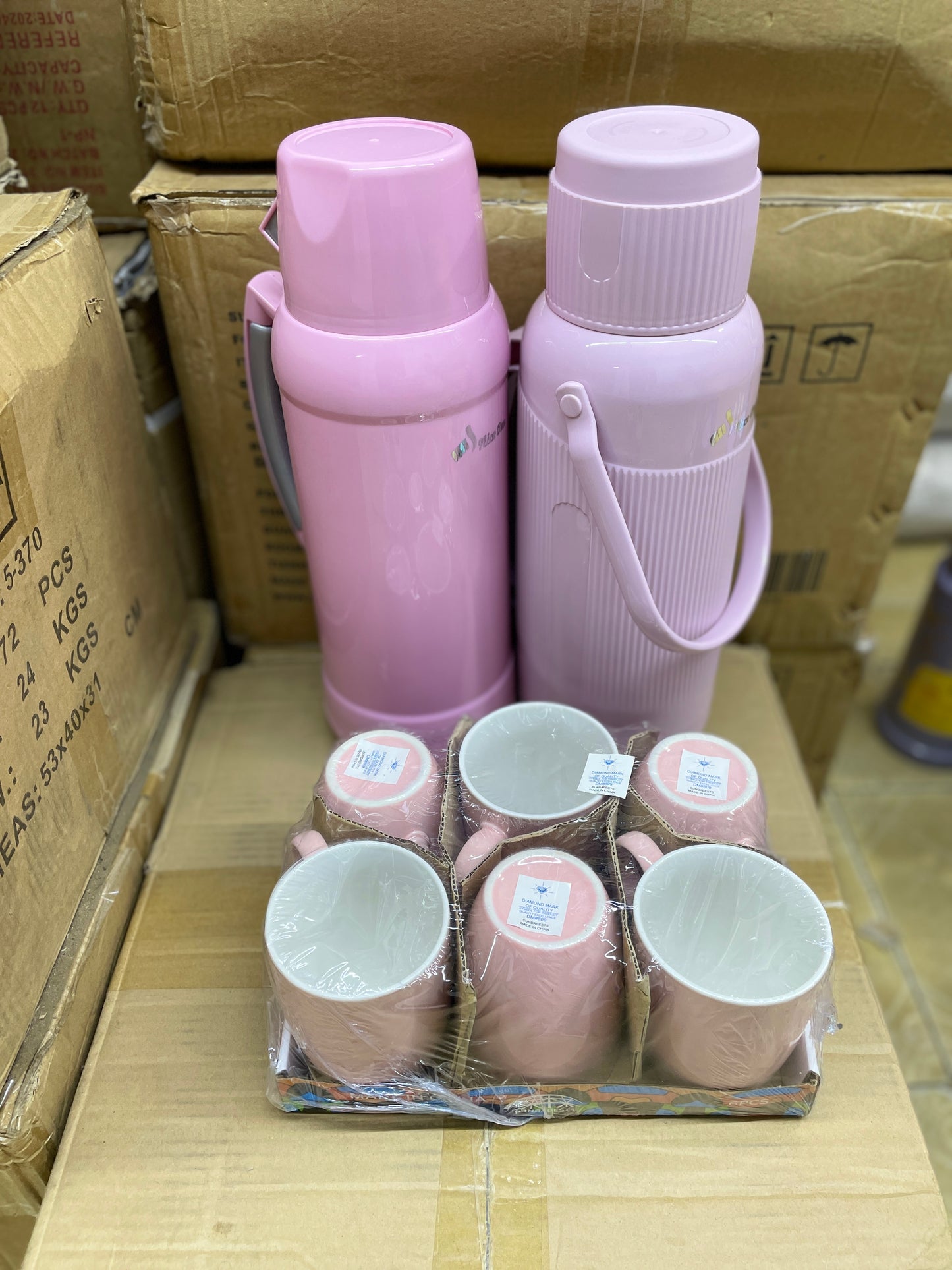 Thermos + 6 Cups Combo - Pink