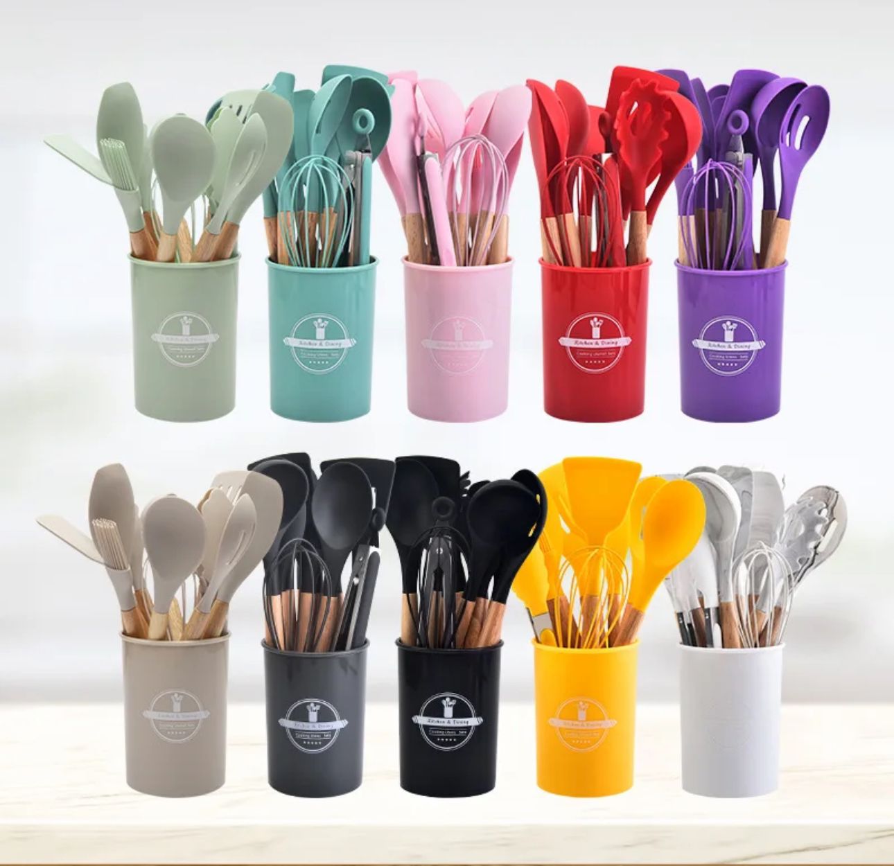 Silicone Spoonset - Round Storage