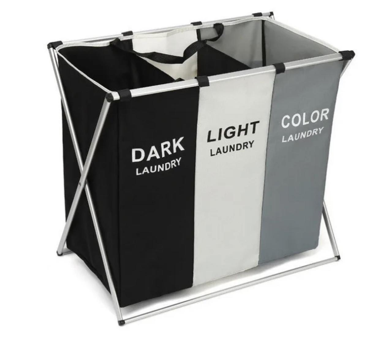 Foldable laundry basket organiser