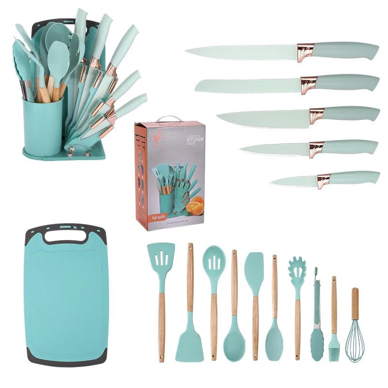 Silicone Spoonset + Knife Set + Chopping Board