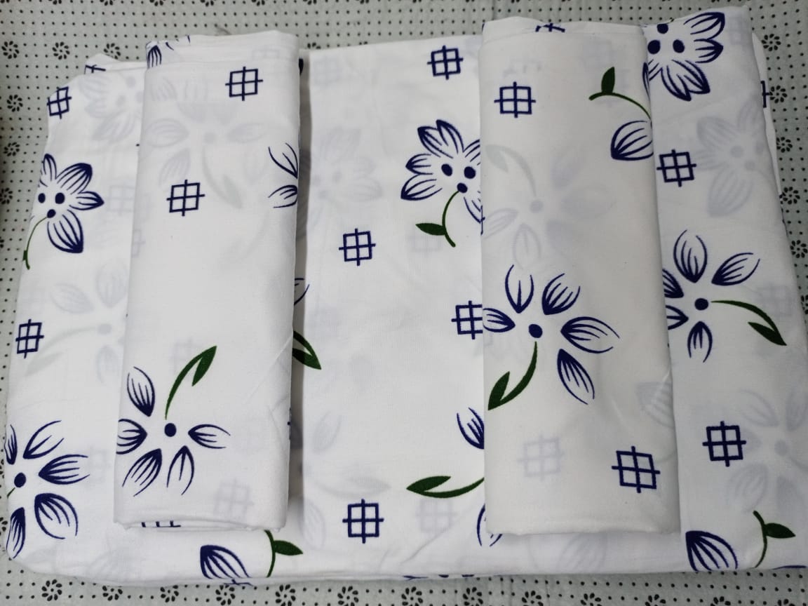 Bed Sheets + Pillow Case Set #002 (Printed) - Whites