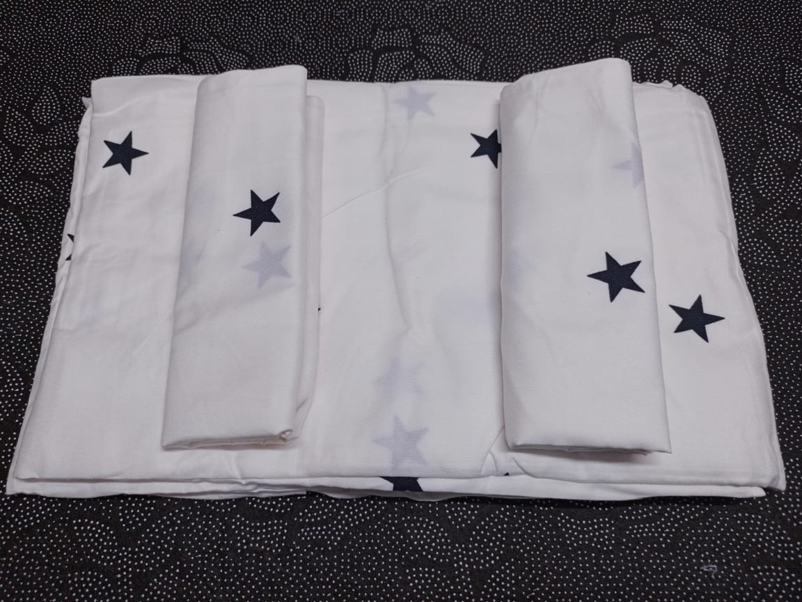 Bed Sheets + Pillow Case Set #002 (Printed) - Whites