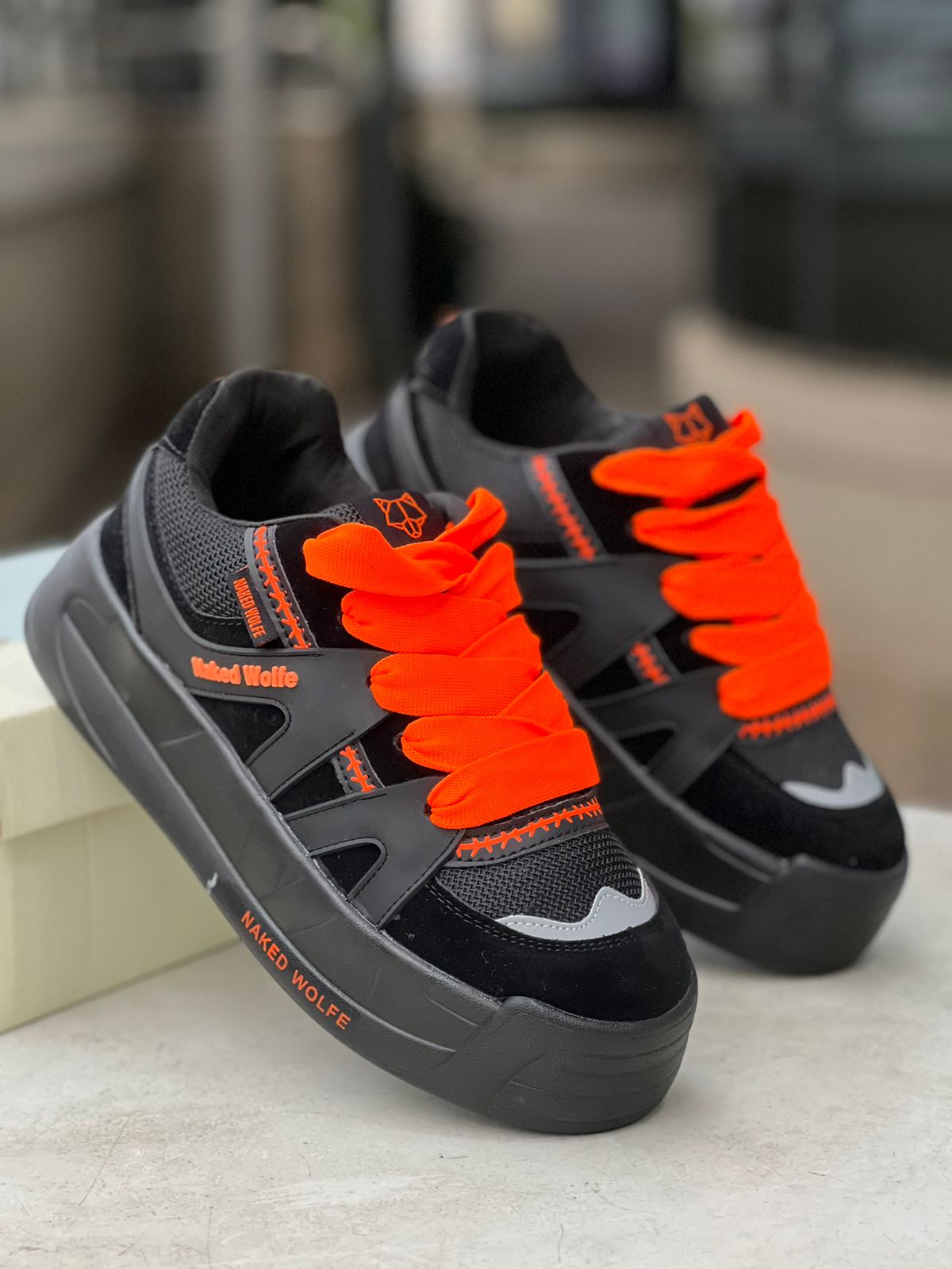 Naked Wolfe Sneakers - Black Orange