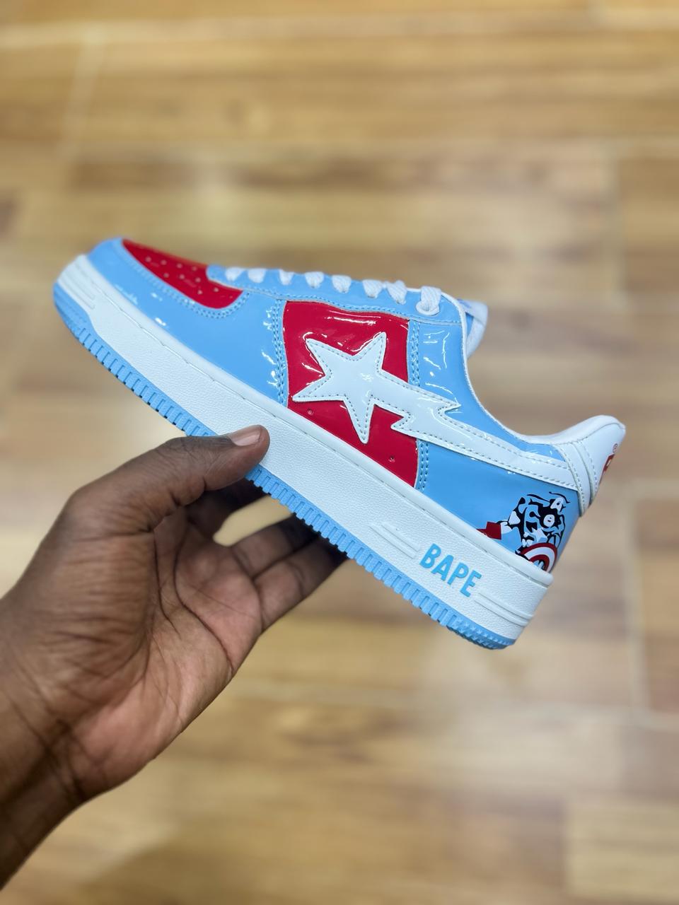 Bape Star Sneakers - Blue Red