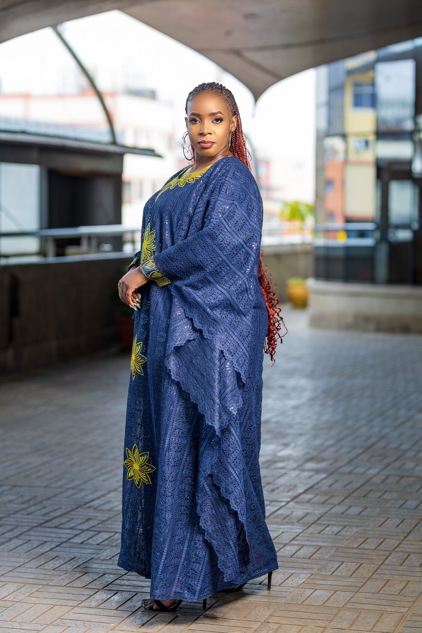 Sheba Majestic  Maxi Dress - Navy Blue