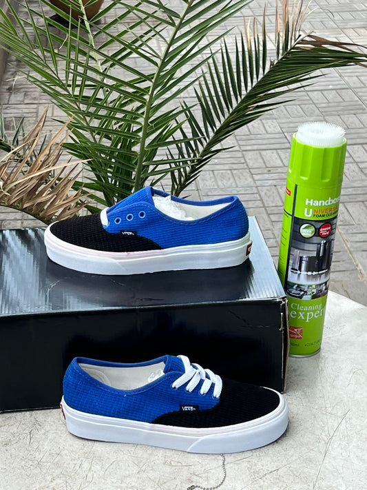 Vans Two-Tone Royal Blue & Black Coudroy Sneakers