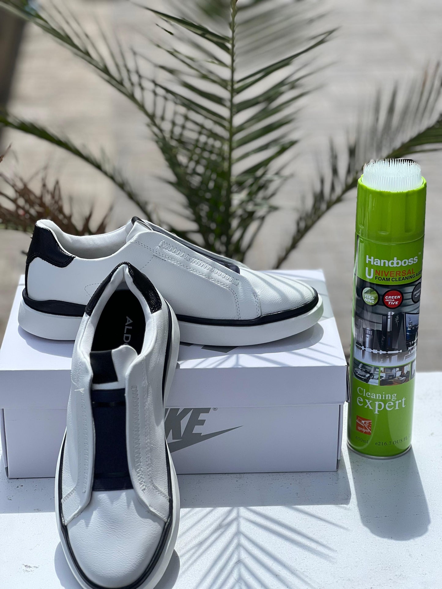 Aldo Men's White & Black Slip-On Lifestyle Sneakers