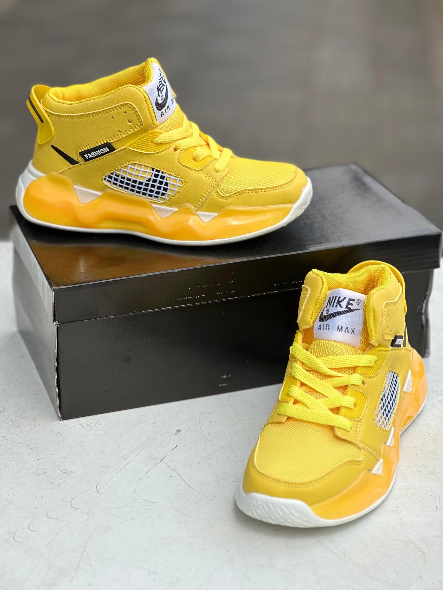 Nike Air Max Fusion Mid‑Top “Yellow” Kids’ Sneaker