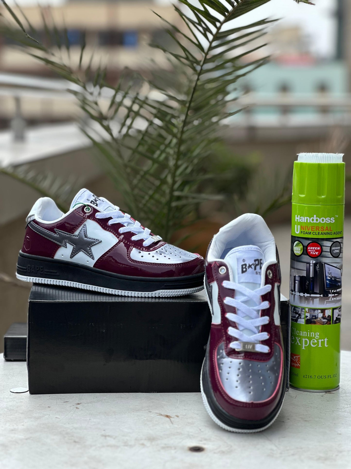 Bapesta Low – Maroon/White