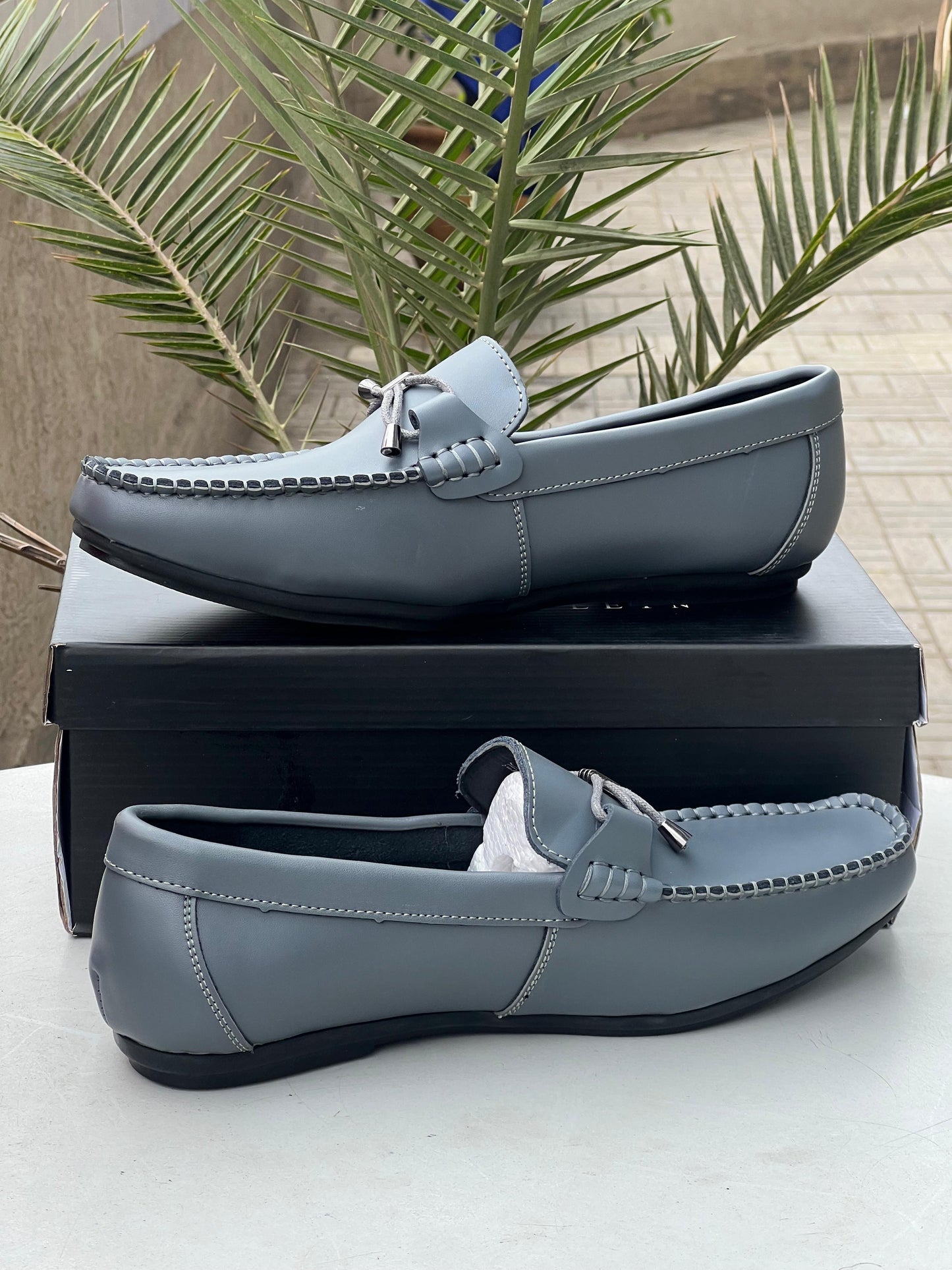 Men’s Polo  Loafers – Grey with Tassel Detailing