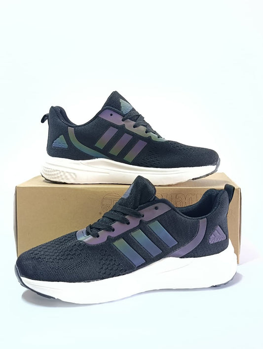 Adidas Running Shoes Black-Rainbow Colorway Sneakers