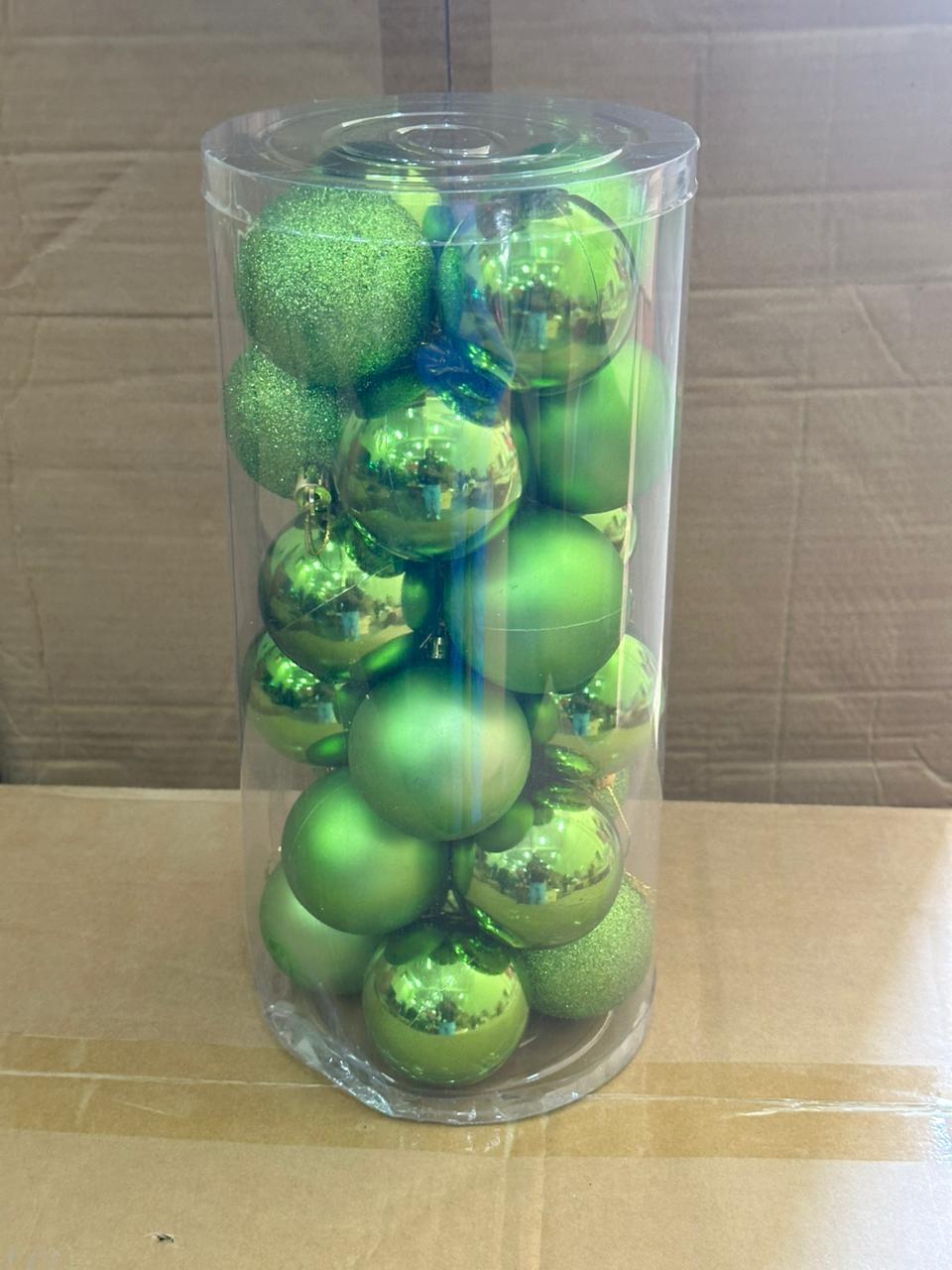 Elegant Green Ornament Set for Christmas Tree