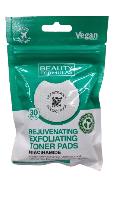 Beauty Formulas Niacinamide Rejuvenating Exfoliating Toner Pads