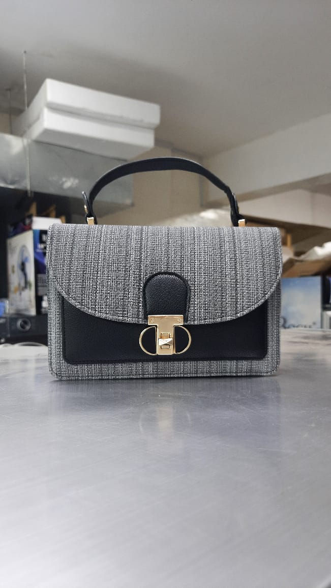 Structured Tweed and Leather Top-Handle Flap Bag