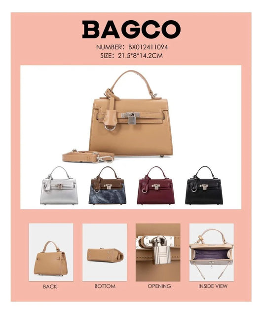 BAGCO Mini Top-Lock Structured Satchel