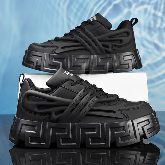 Monochrome Blackout Geo-Platform Sneaker