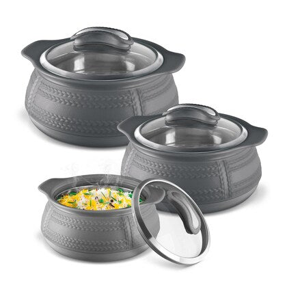 Milton3pc Insulated Inner Stainless Steel Casserole