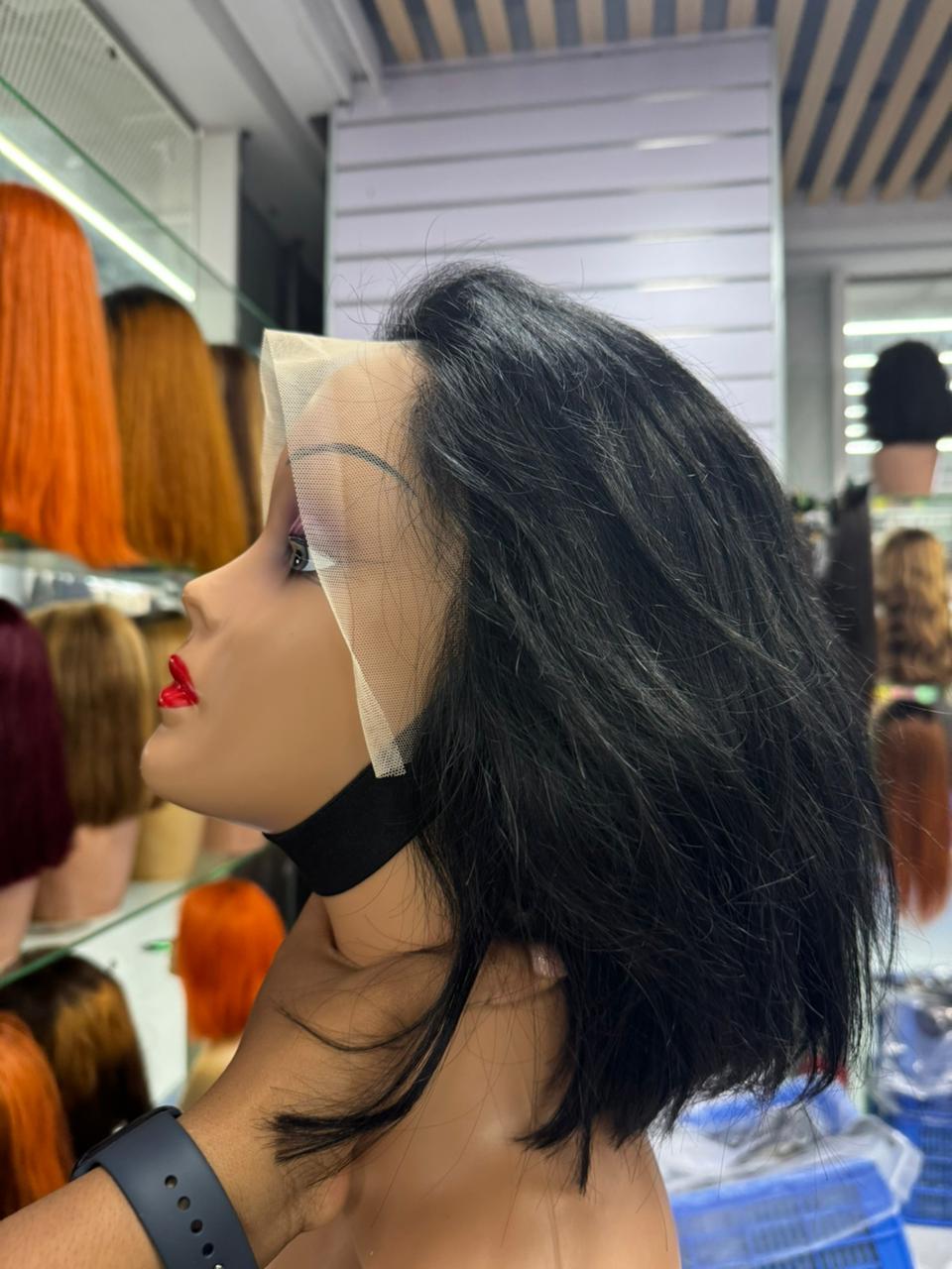 Bob human hair wig (Black)