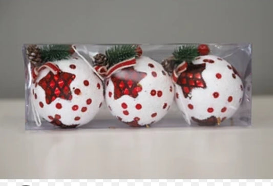 Christmas Red/White Balls Decorations