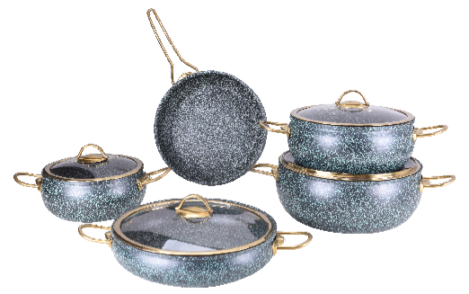 9 Pc Marble Sufuria Set - Cookware