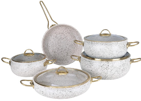 9 Pc Marble Sufuria Set - Cookware