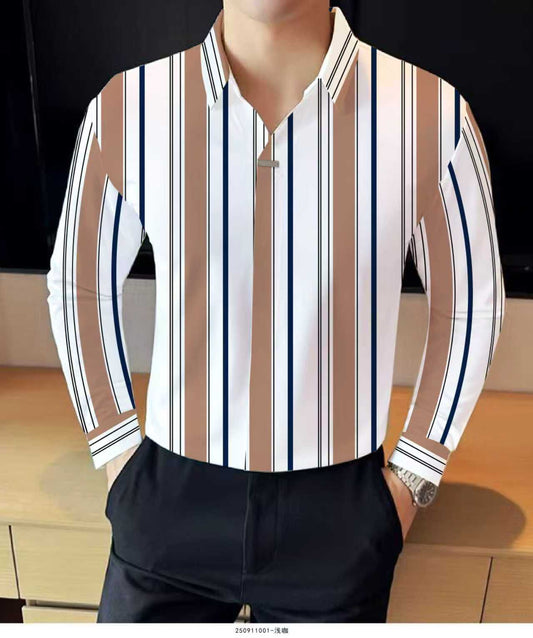 The Hudson Stripe Long-Sleeve Polo