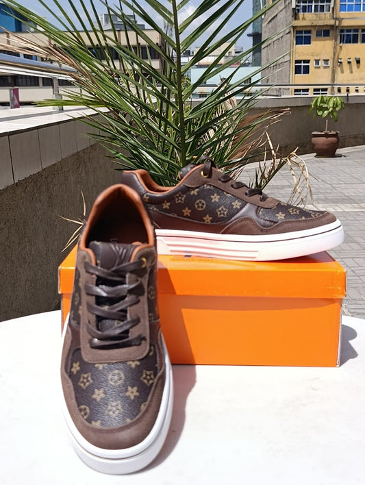 Louis Vuitton Low-Top Dark Brown Monogrammed Casual Sneakers