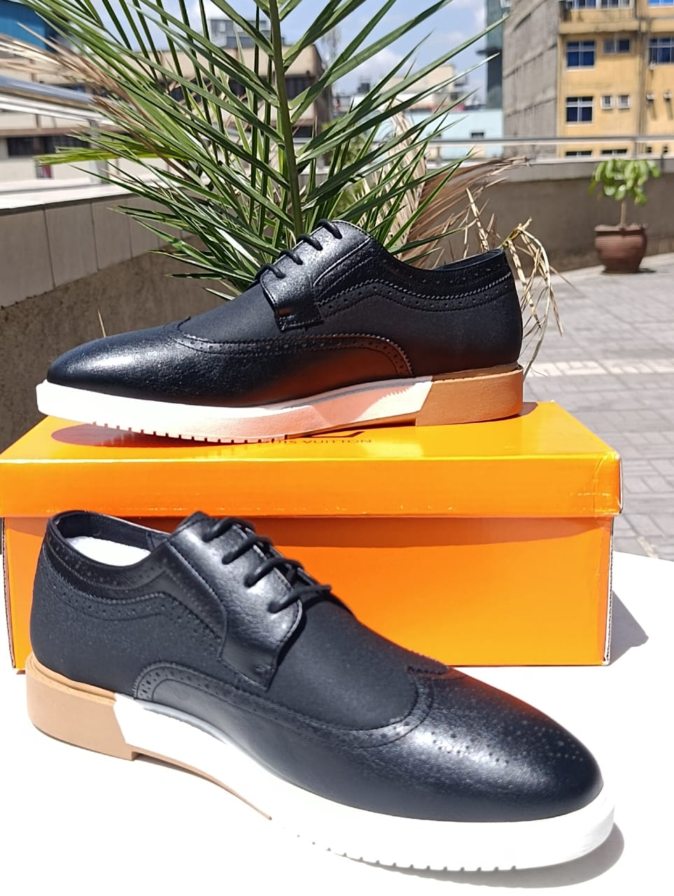 Timberland Men's Black Leather Wingtip Derby